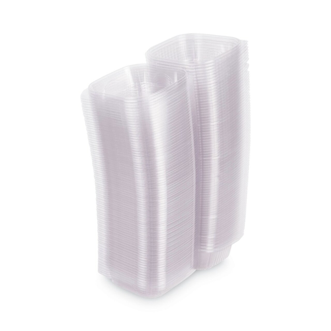 Eco-Products 6 in. x 6 in. x 3 in. Renewable and Compostable Plastic Clamshell Hinged Food Containers - Clear (240/Carton)